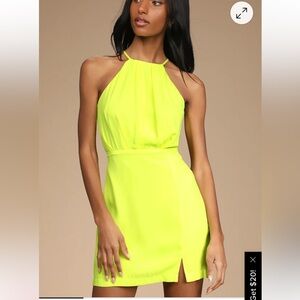 Lulu's attention lover Neon Yellow Dress